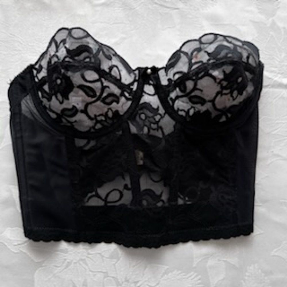 VICTORIAS SECRET GOLD LABEL VINTAGE BLACK LACE CORSET SIZE 36B - Picture 12 of 16